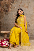 Front-Cut Long Top with Palazzos