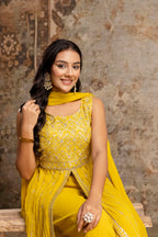 Front-Cut Long Top with Palazzos