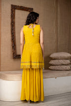 Resham Work Kurti Set with Sharara