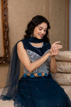 Mirror Festive Skirt Set with Dupatta