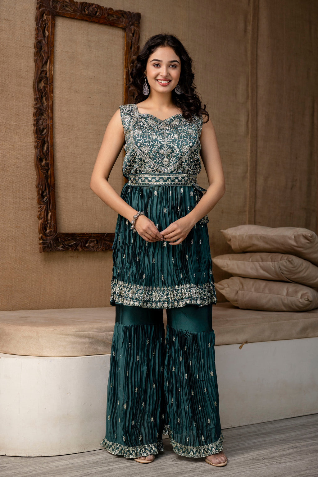 Embellished Kurti Sharara Set