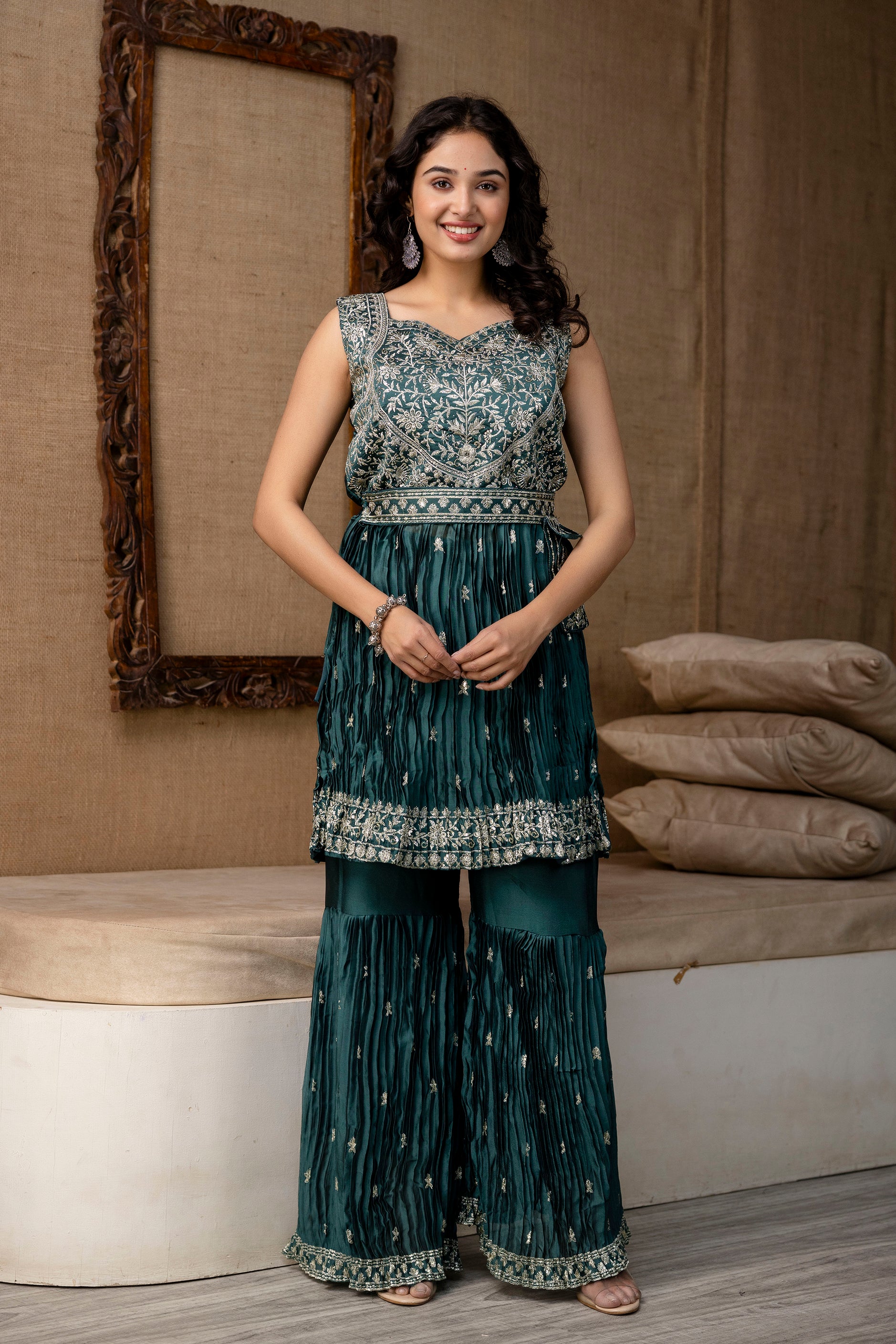 Embellished Kurti Sharara Set