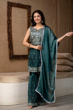 Embellished Kurti Sharara Set