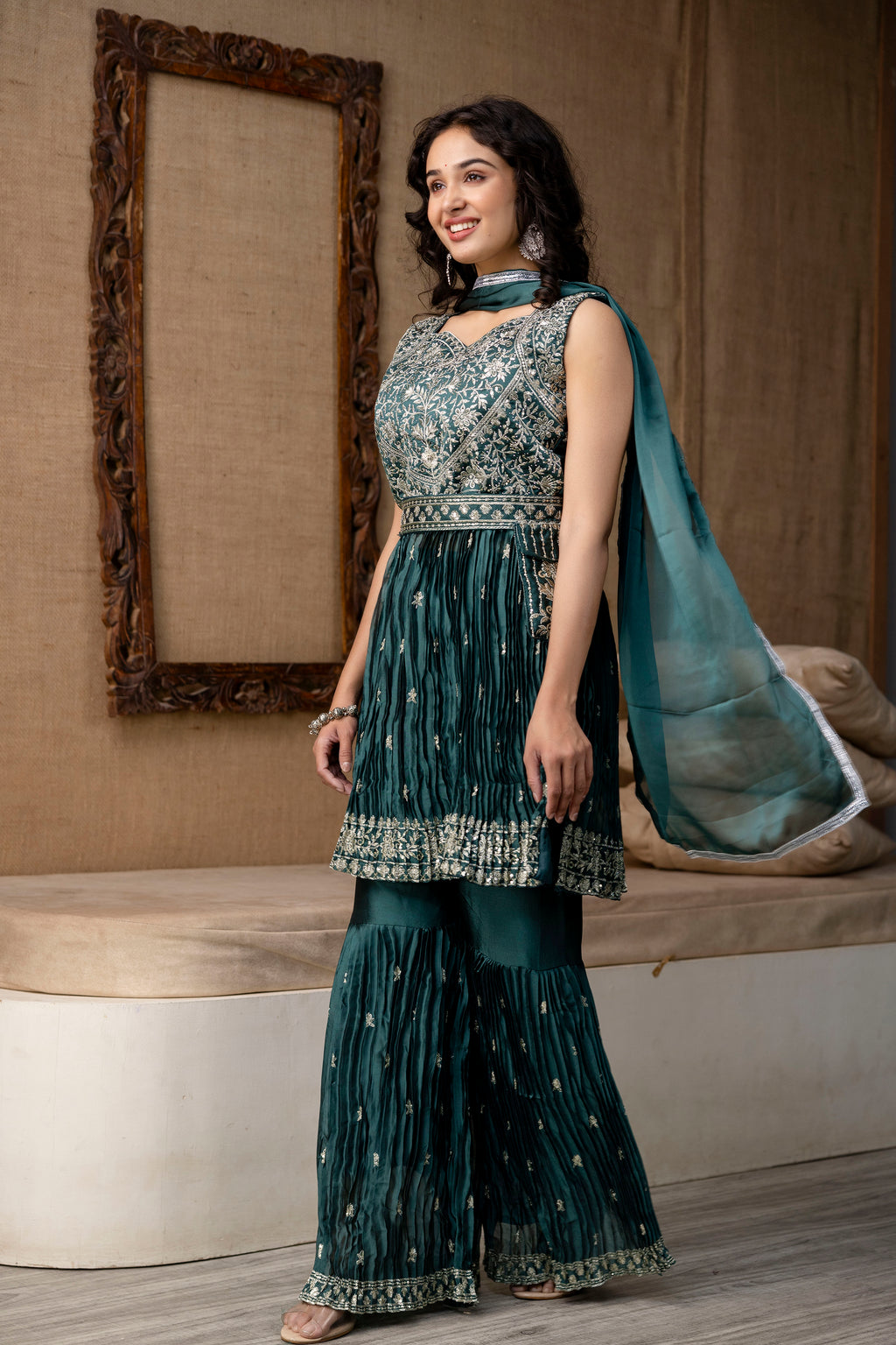 Embellished Kurti Sharara Set