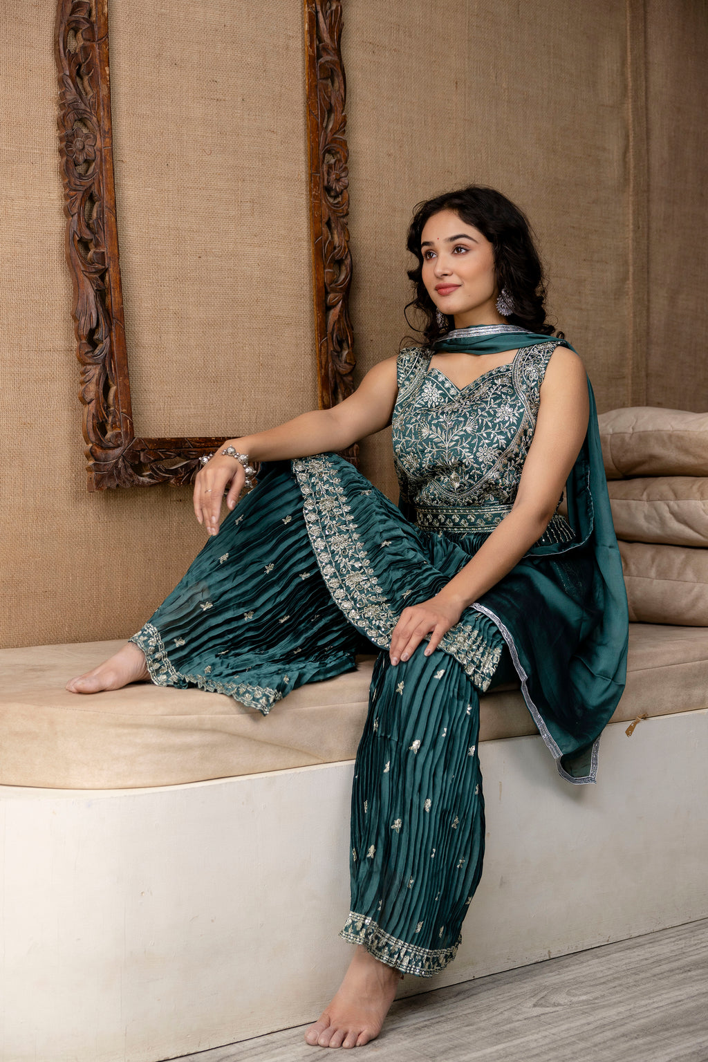 Embellished Kurti Sharara Set