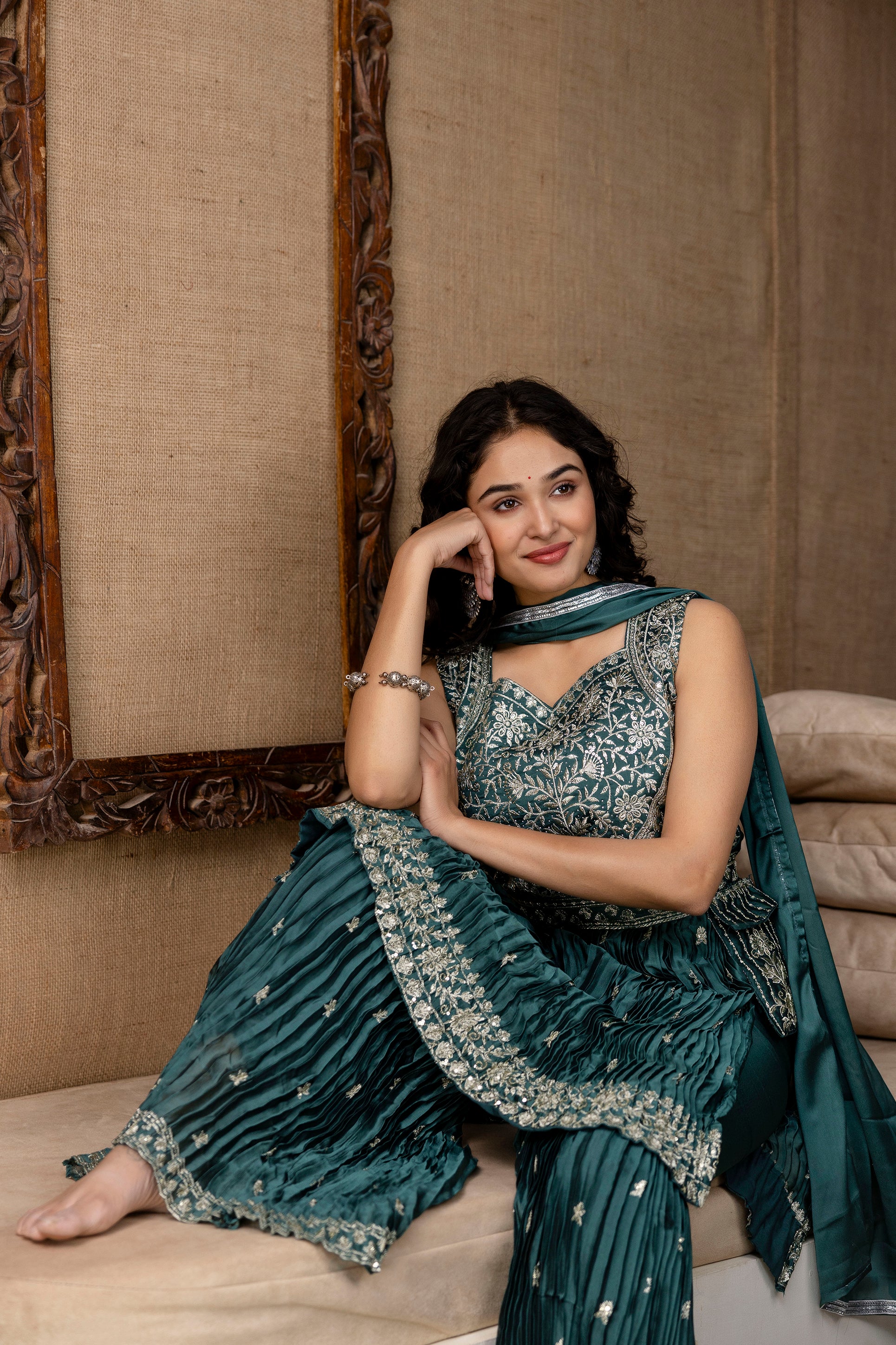 Embellished Kurti Sharara Set