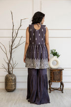 Kadhai Dori Mirror Kurti Sharara Set