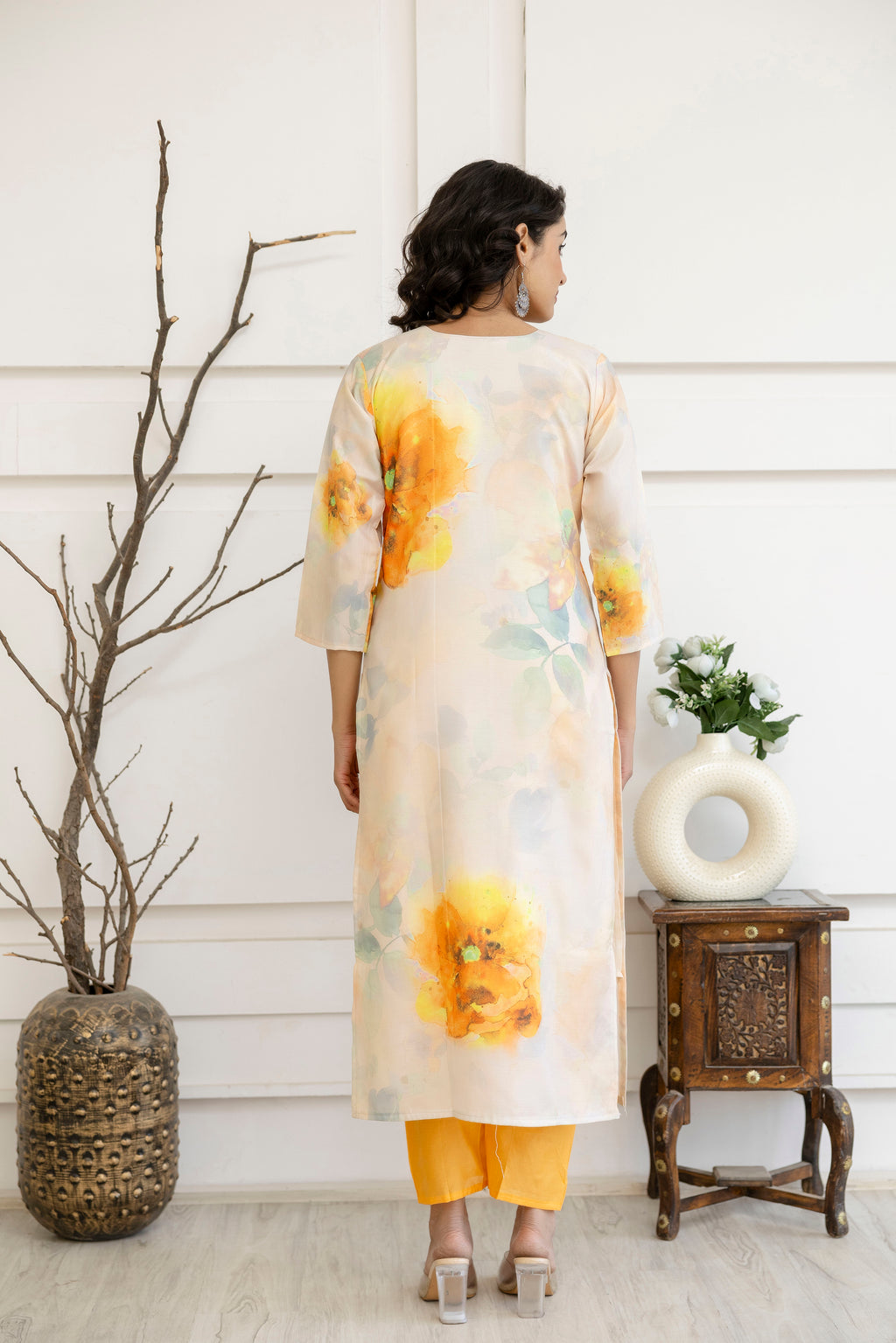 Digital Printed Round Neck Kurti Set