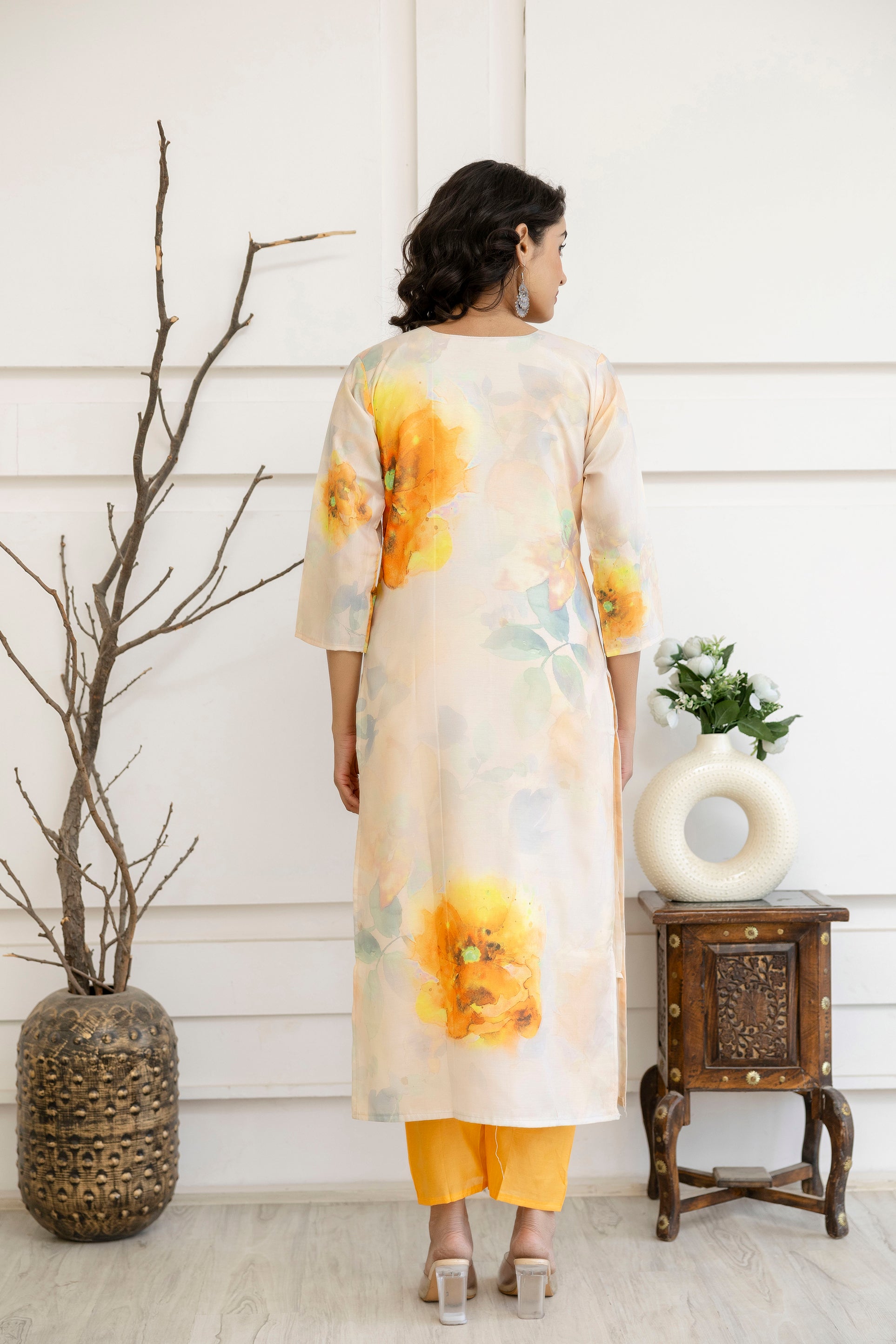 Digital Printed Round Neck Kurti Set