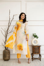 Digital Printed Round Neck Kurti Set