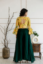 Embroidered Palazzo Set with Net Dupatta