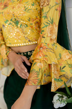 Embroidered Palazzo Set with Net Dupatta