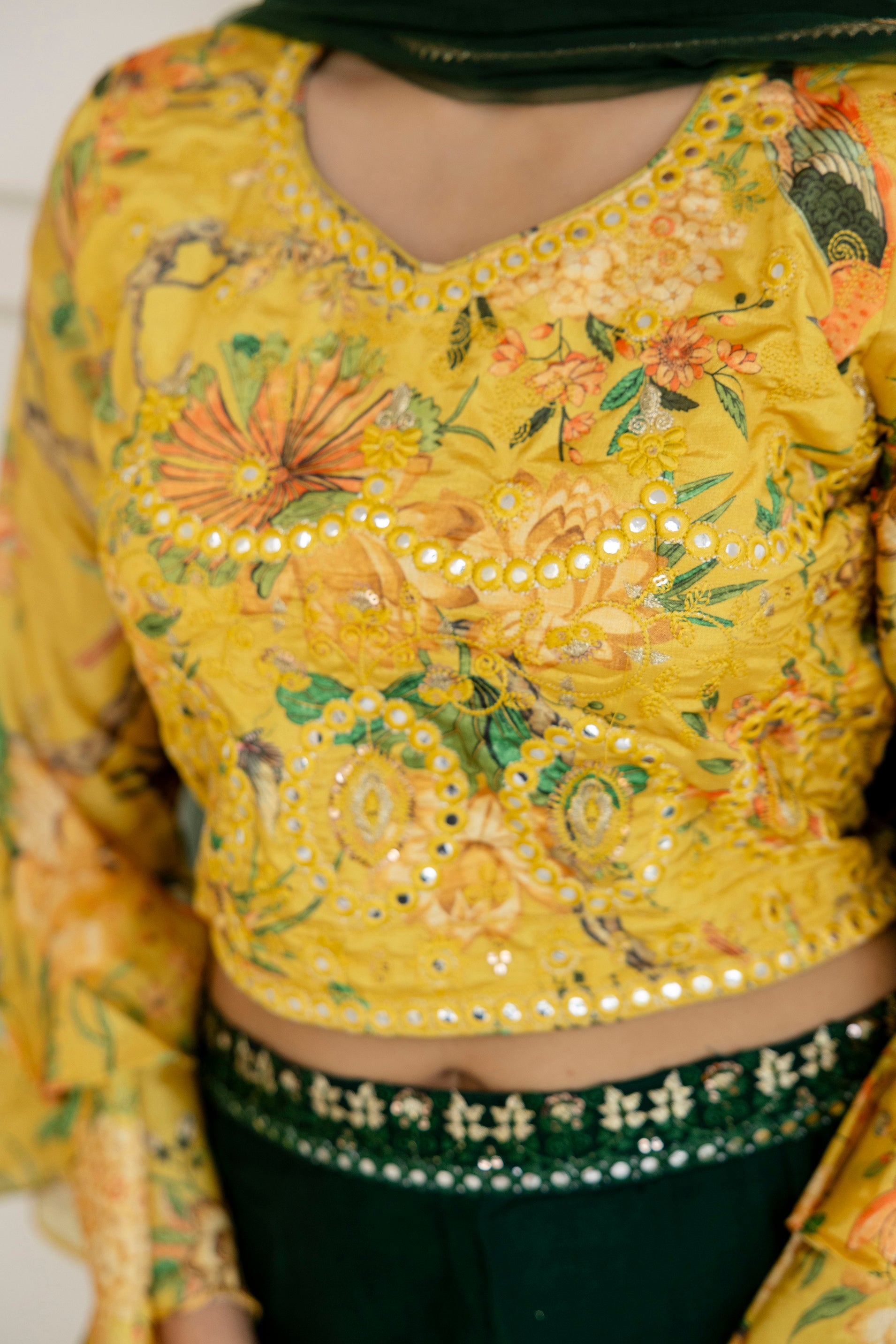 Embroidered Palazzo Set with Net Dupatta