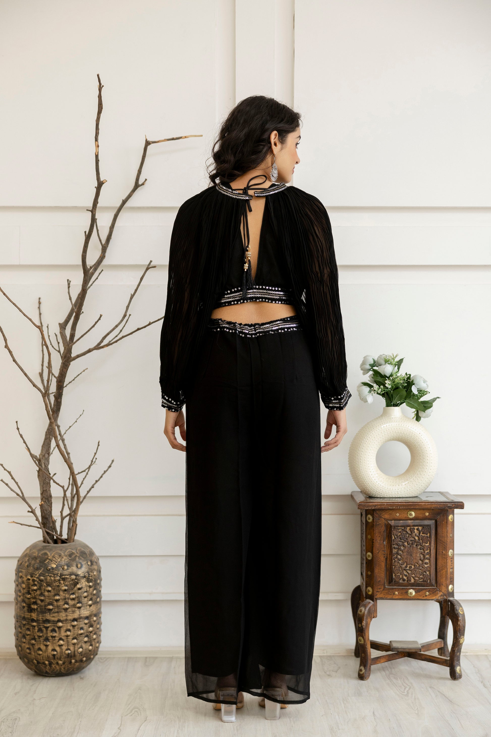 Festive Sequin Palazzo Set