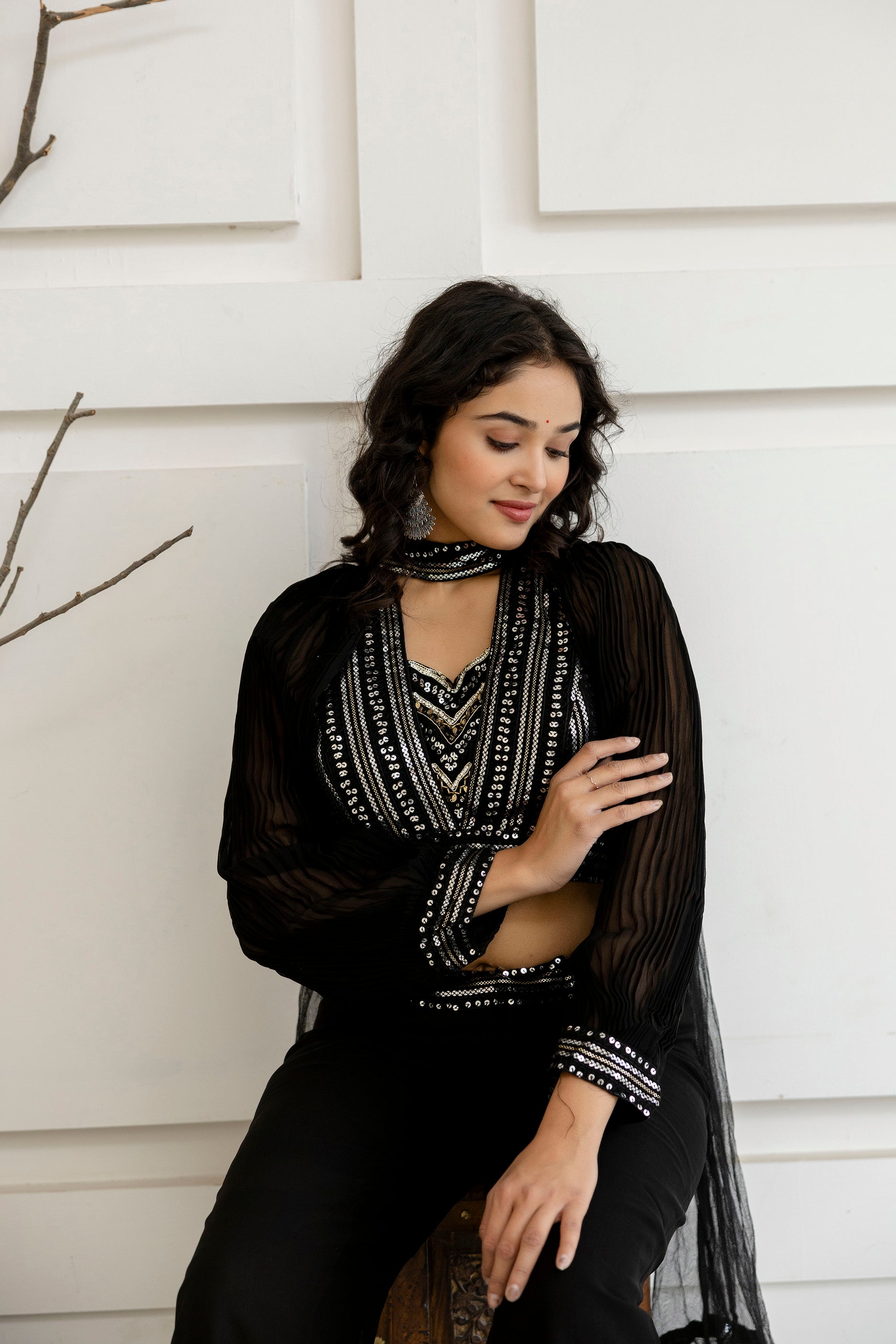 Festive Sequin Palazzo Set