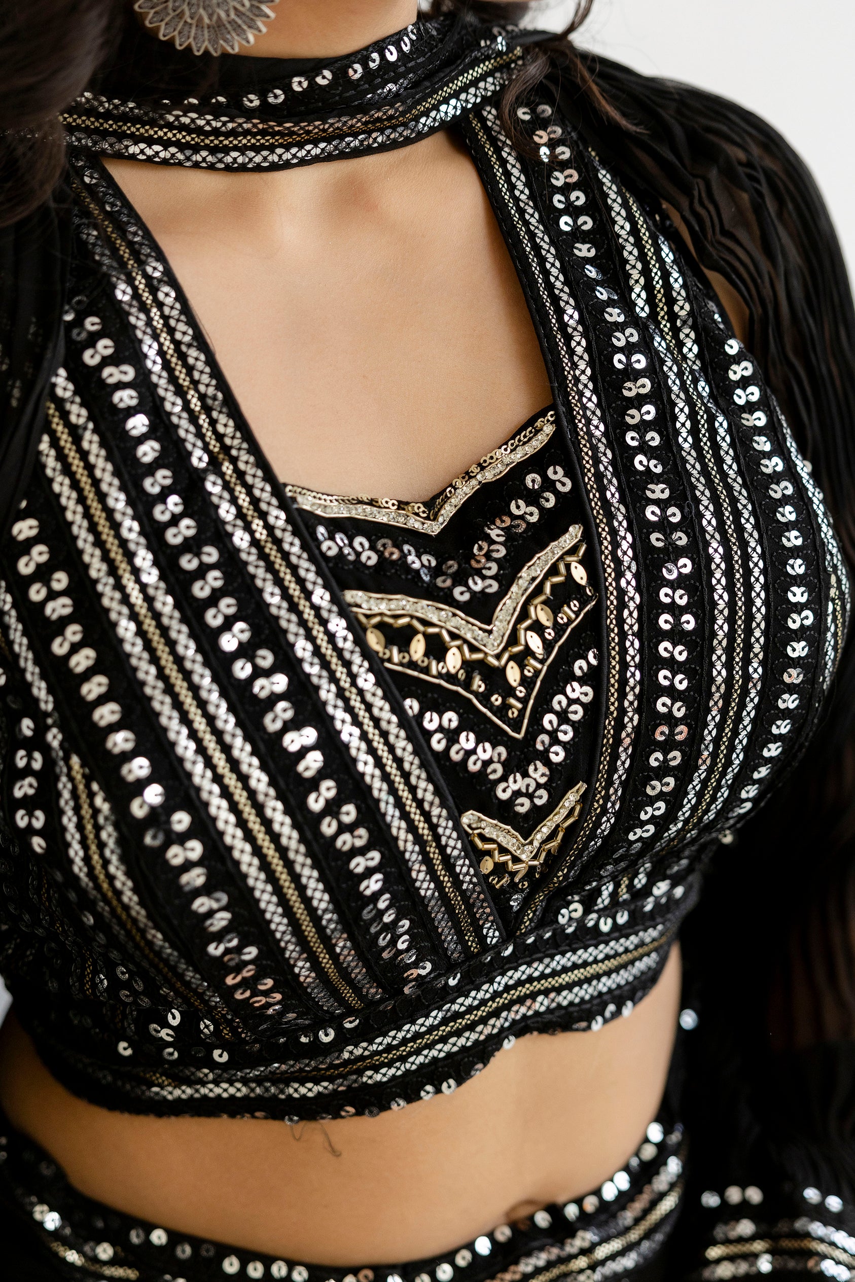 Festive Sequin Palazzo Set