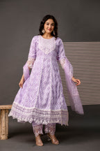 Printed Frock Set with Embellished Dupatta