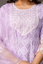 Printed Frock Set with Embellished Dupatta
