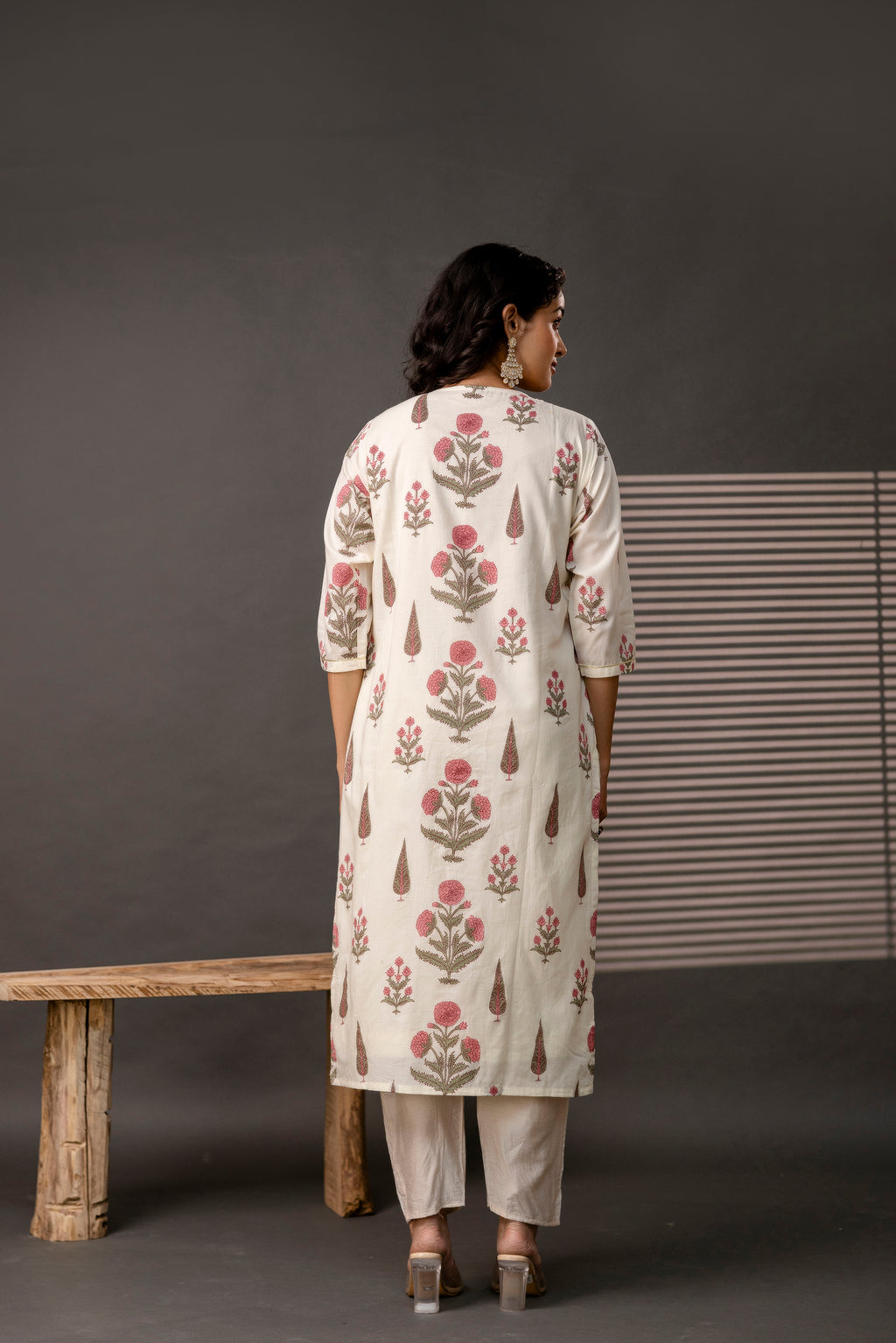 Printed Zari Work Kurti Set