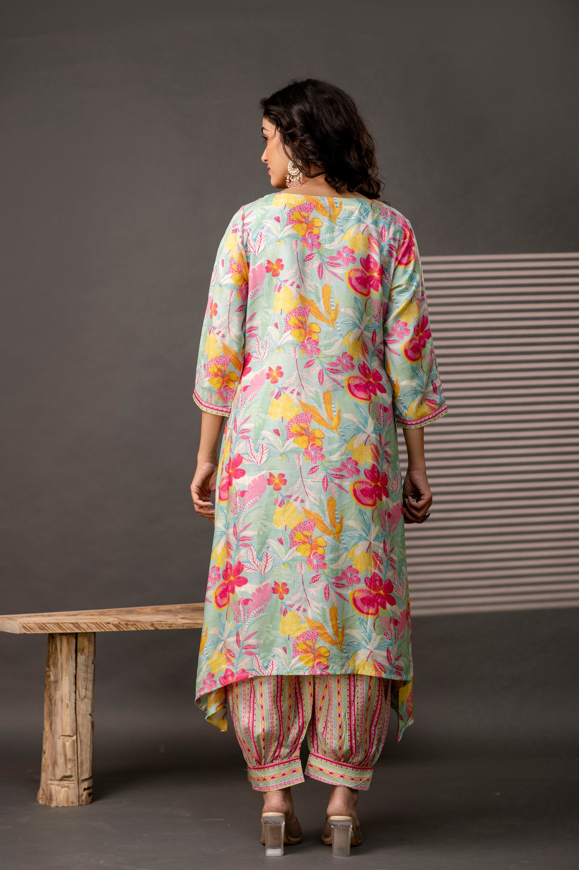 Festive Gotta Patti Mirror Kurti Set