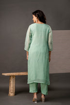 Round Neck Resham Kurti Set