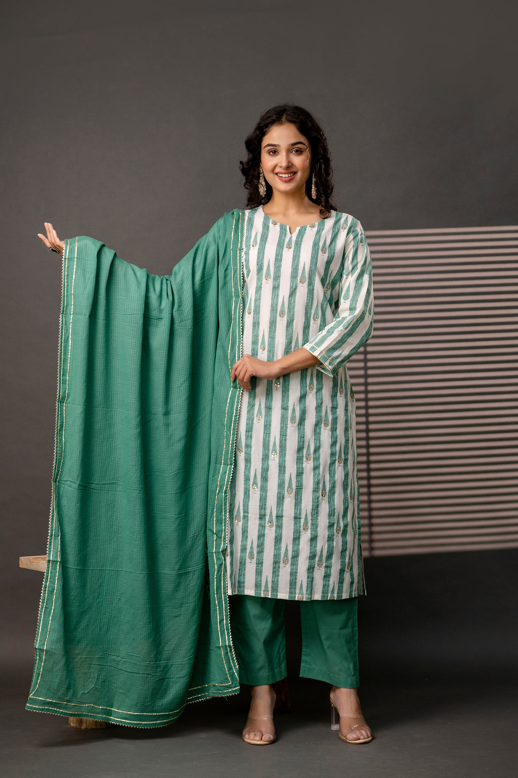 Printed Kurti Set with Gotta Patti Work