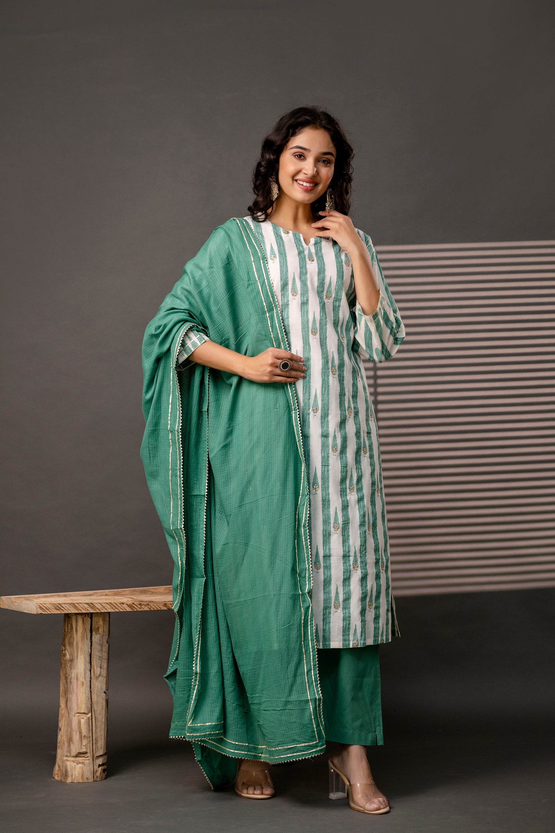Printed Kurti Set with Gotta Patti Work