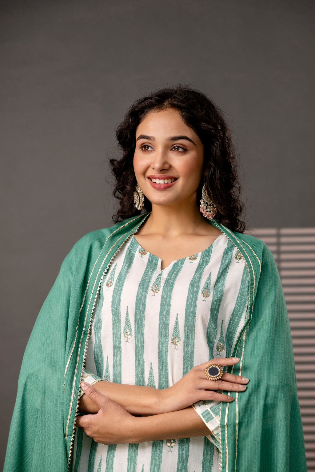 Printed Kurti Set with Gotta Patti Work