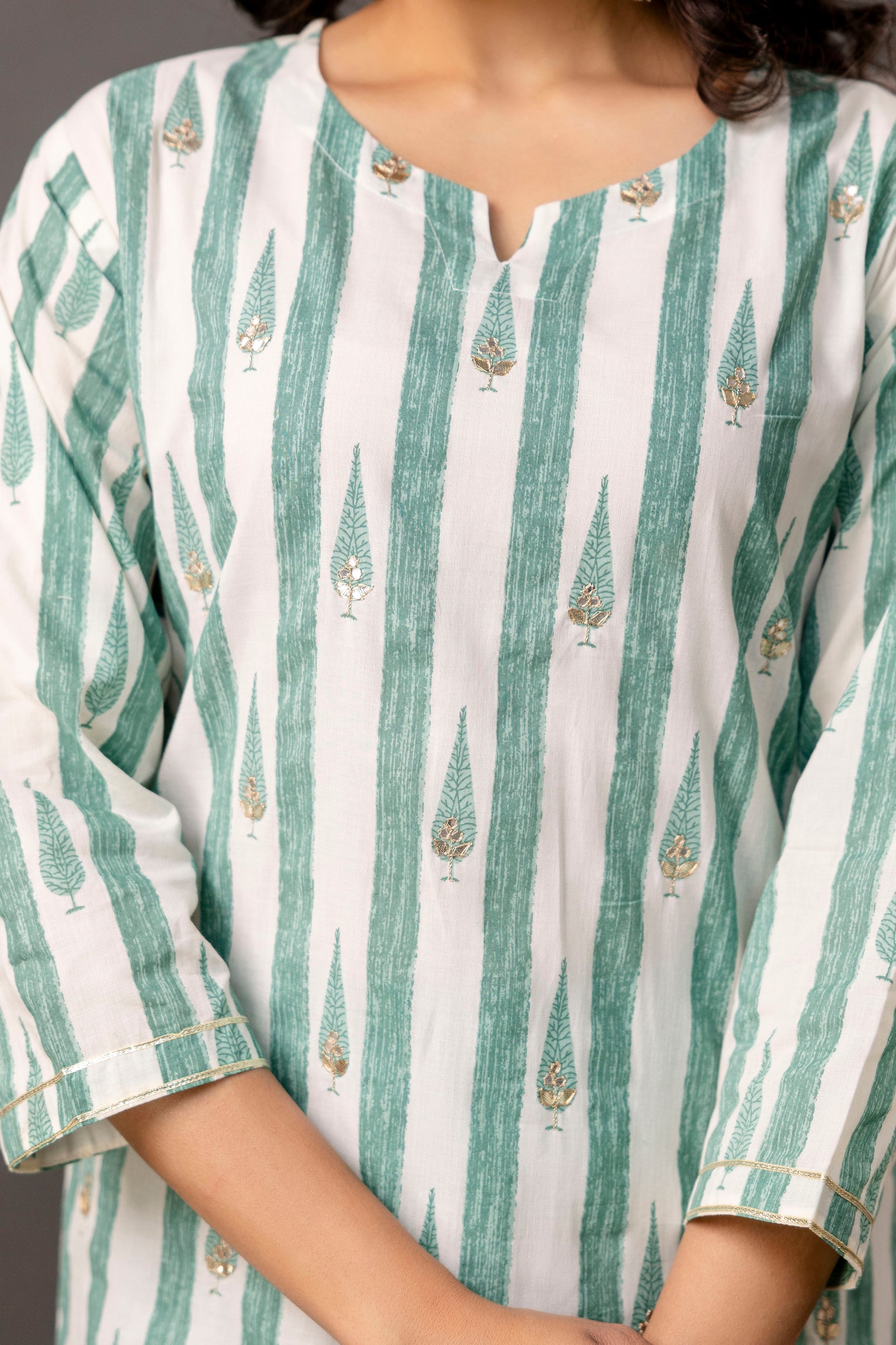 Printed Kurti Set with Gotta Patti Work