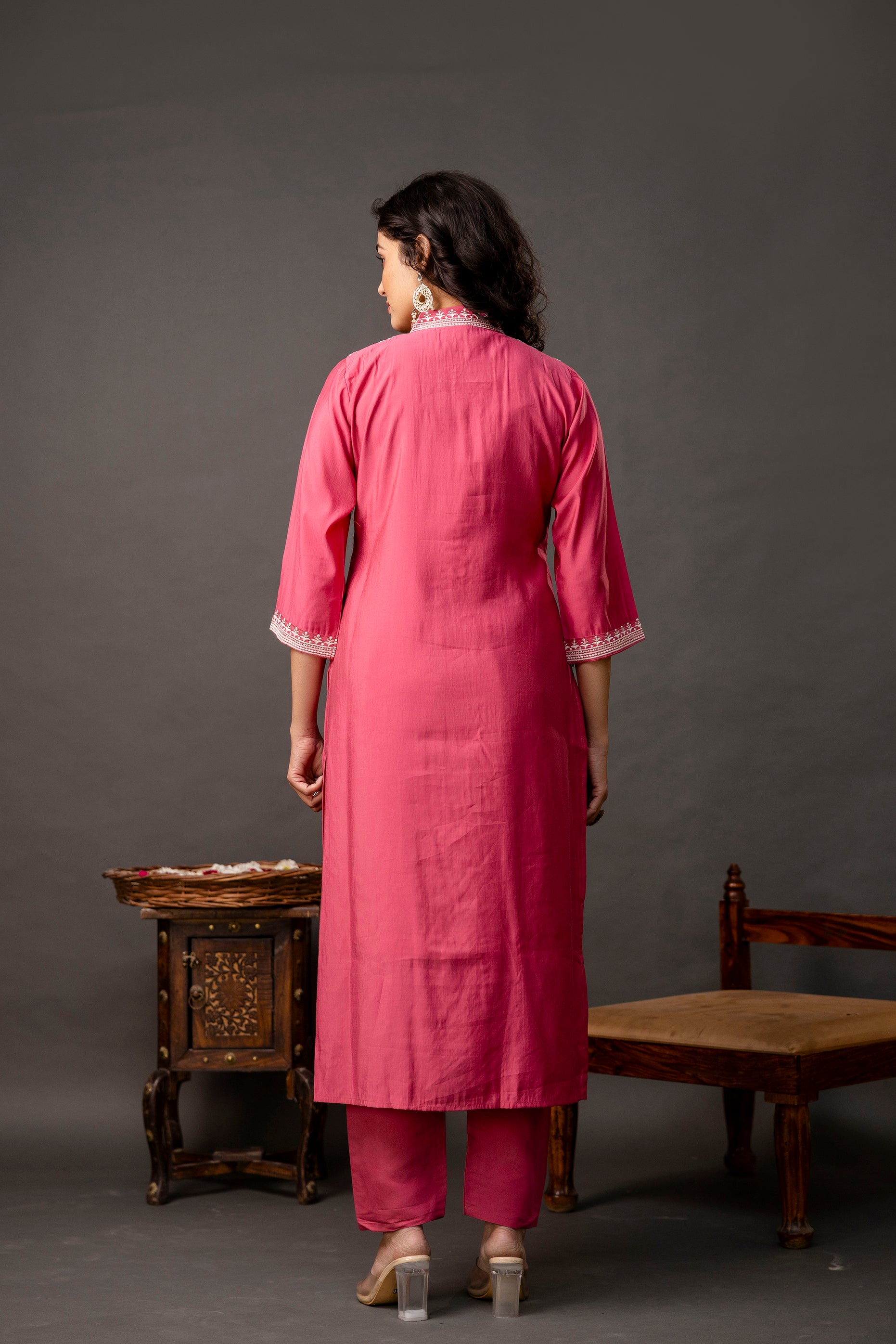 Resham & Sequin Embellished Kurti Set