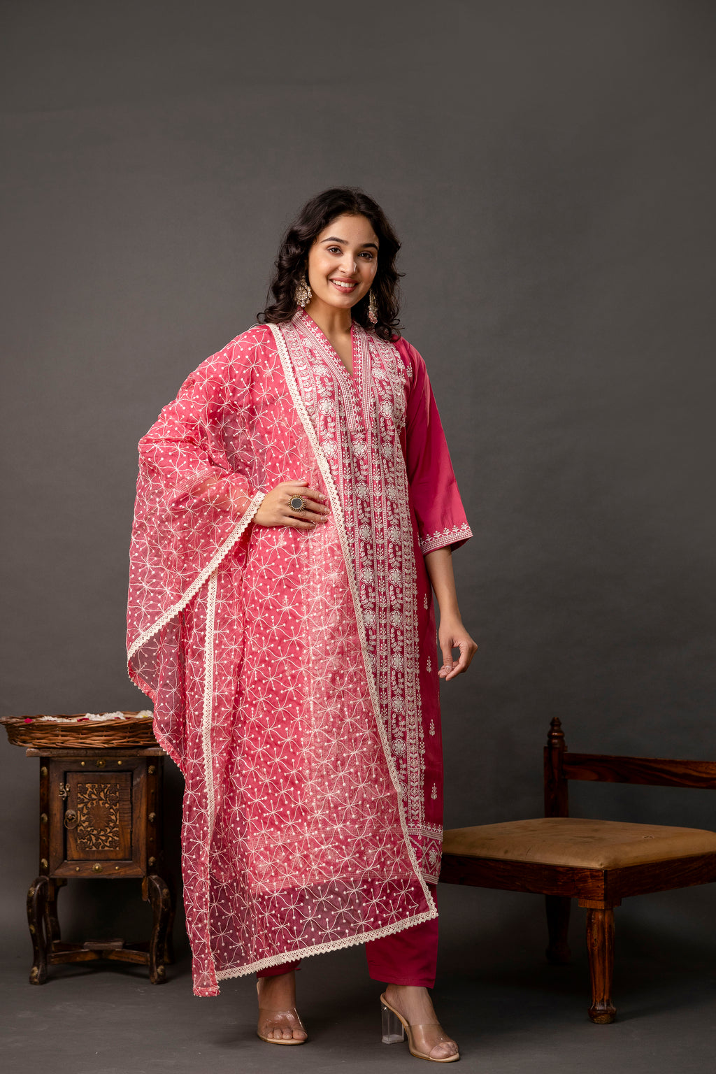 Resham & Sequin Embellished Kurti Set