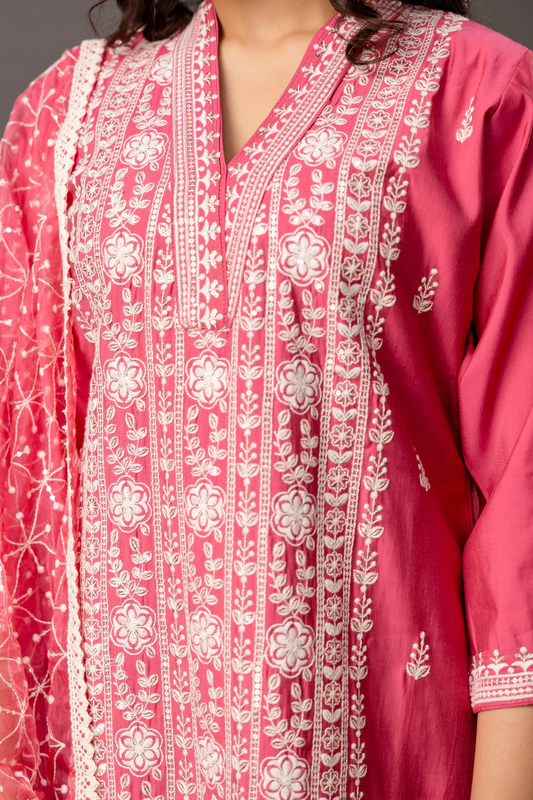 Resham & Sequin Embellished Kurti Set