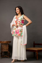 Printed Peplum Festive Sharara Set