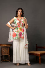 Printed Peplum Festive Sharara Set