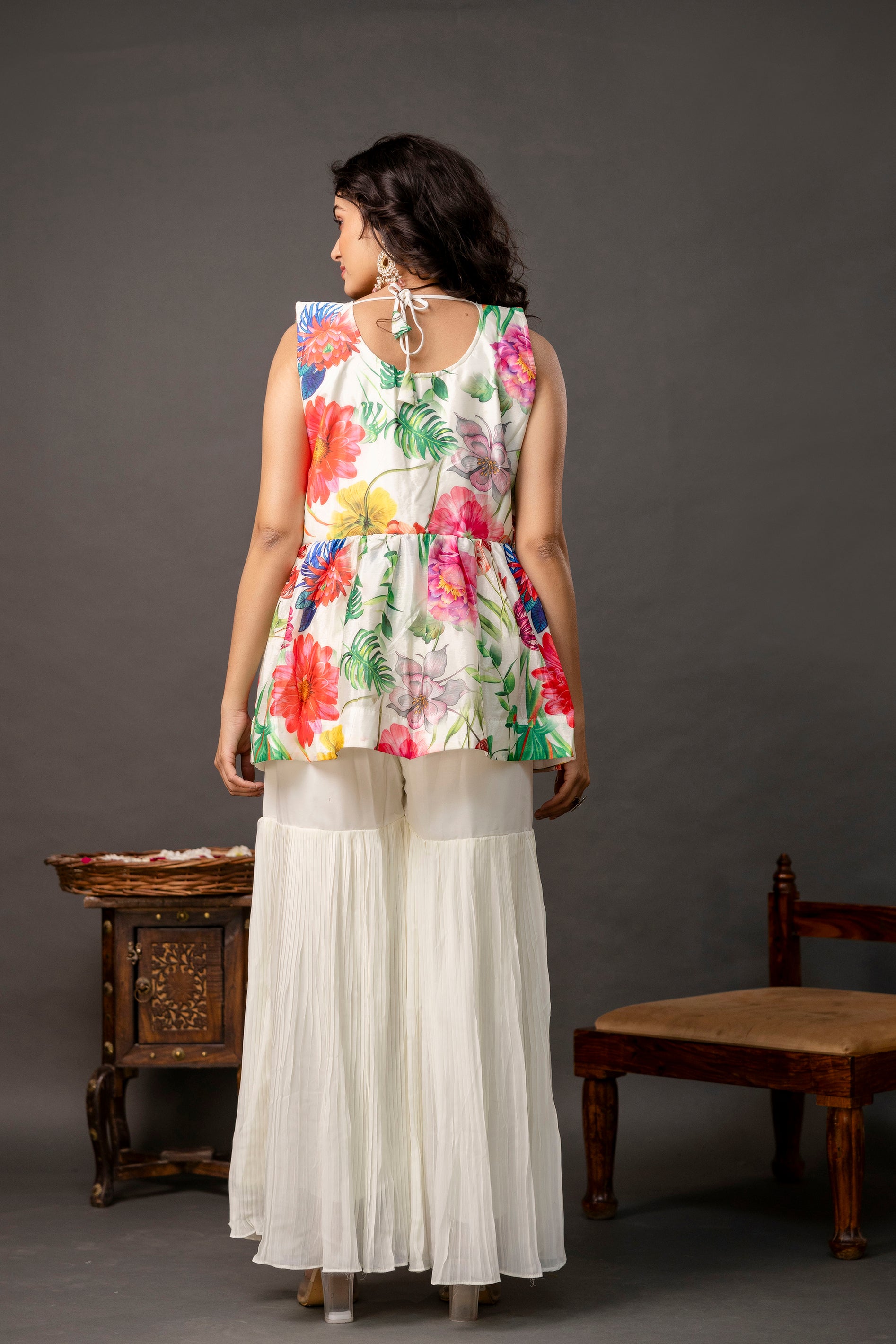 Printed Peplum Festive Sharara Set