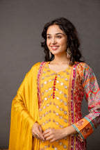 Printed Gotta Patti Kurti Set