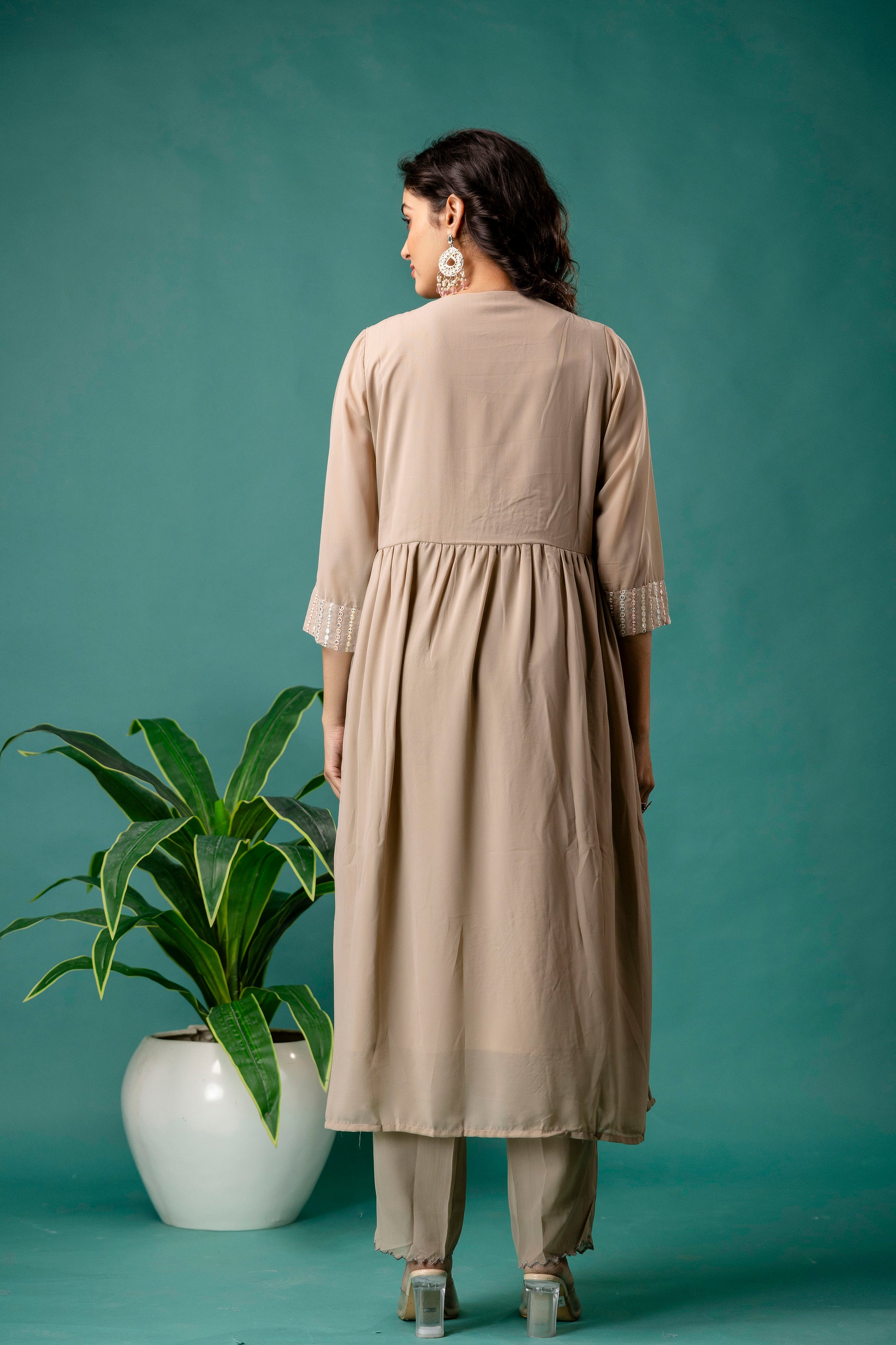 Resham Sequin Work Kurti Set