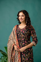 Resham Work Printed Kurti Set