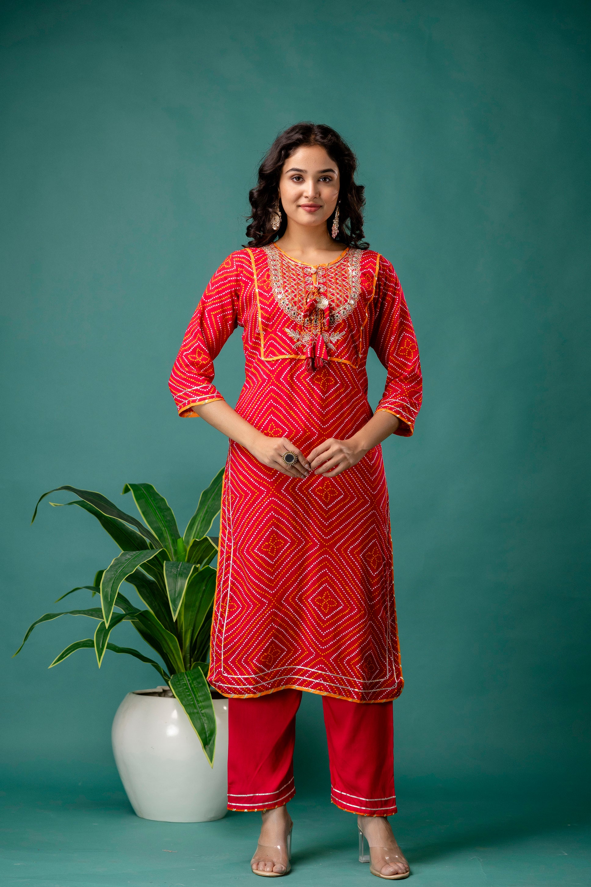 Jaipuri Gotta Patti Embroidered Kurti Set