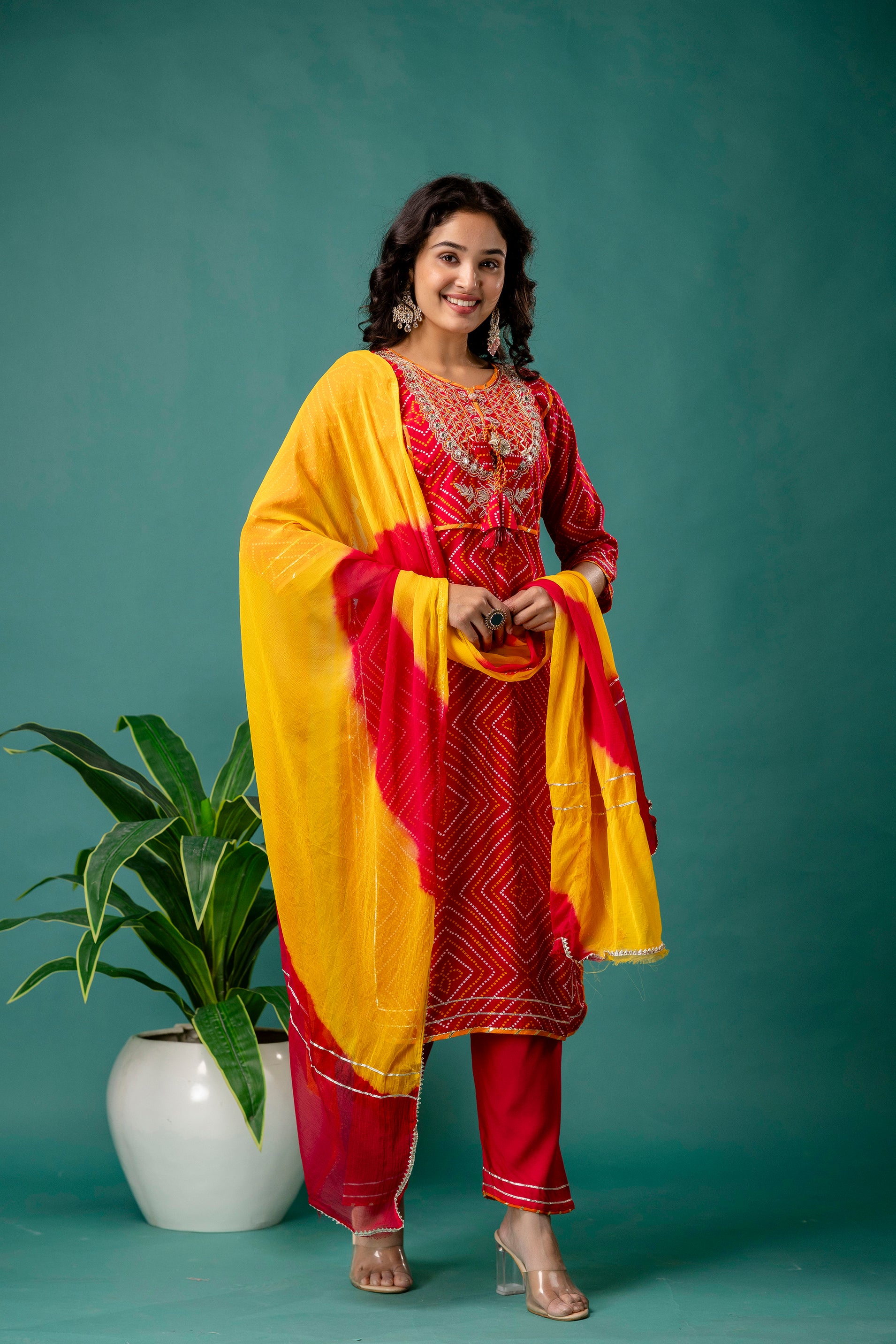 Jaipuri Gotta Patti Embroidered Kurti Set