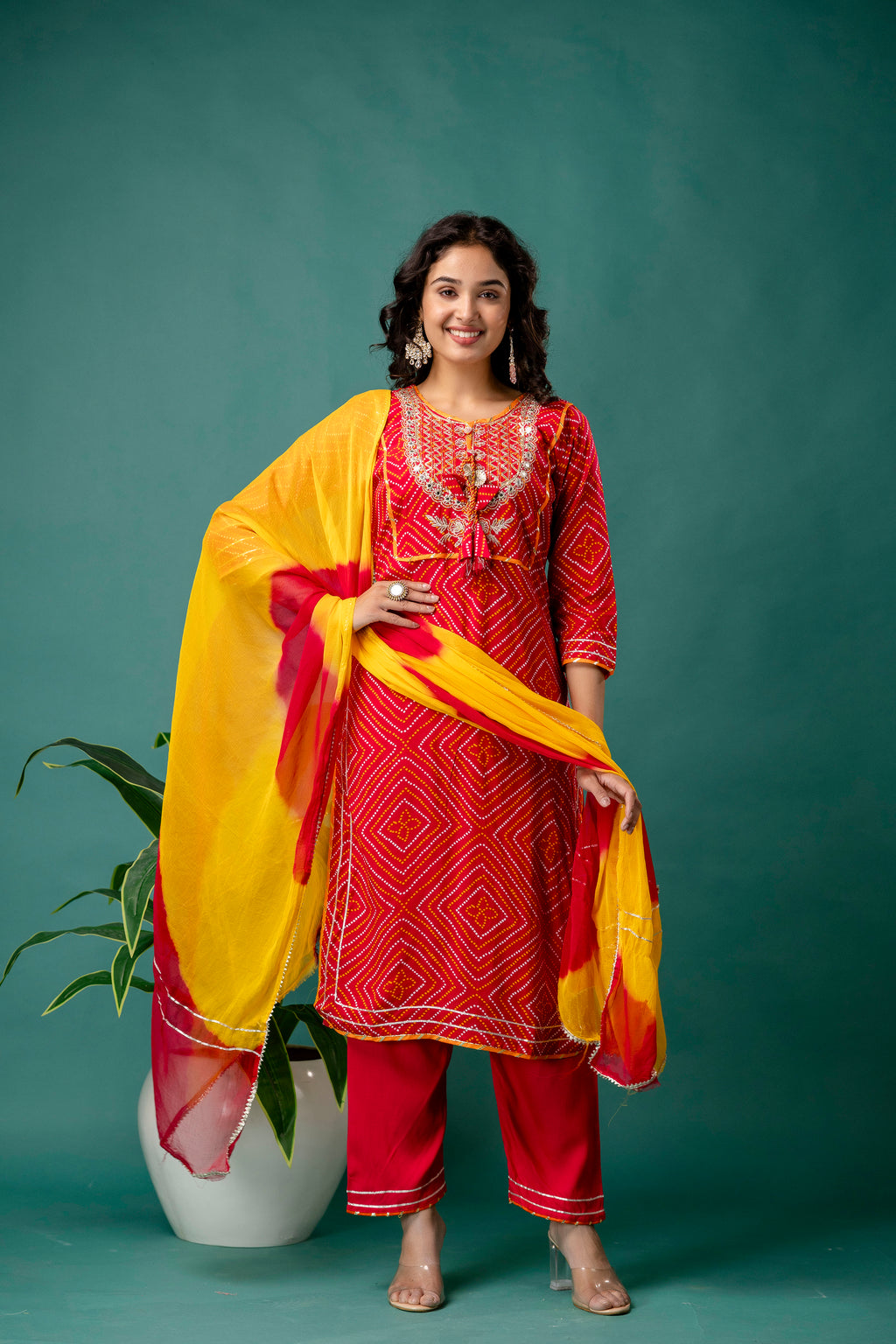 Jaipuri Gotta Patti Embroidered Kurti Set