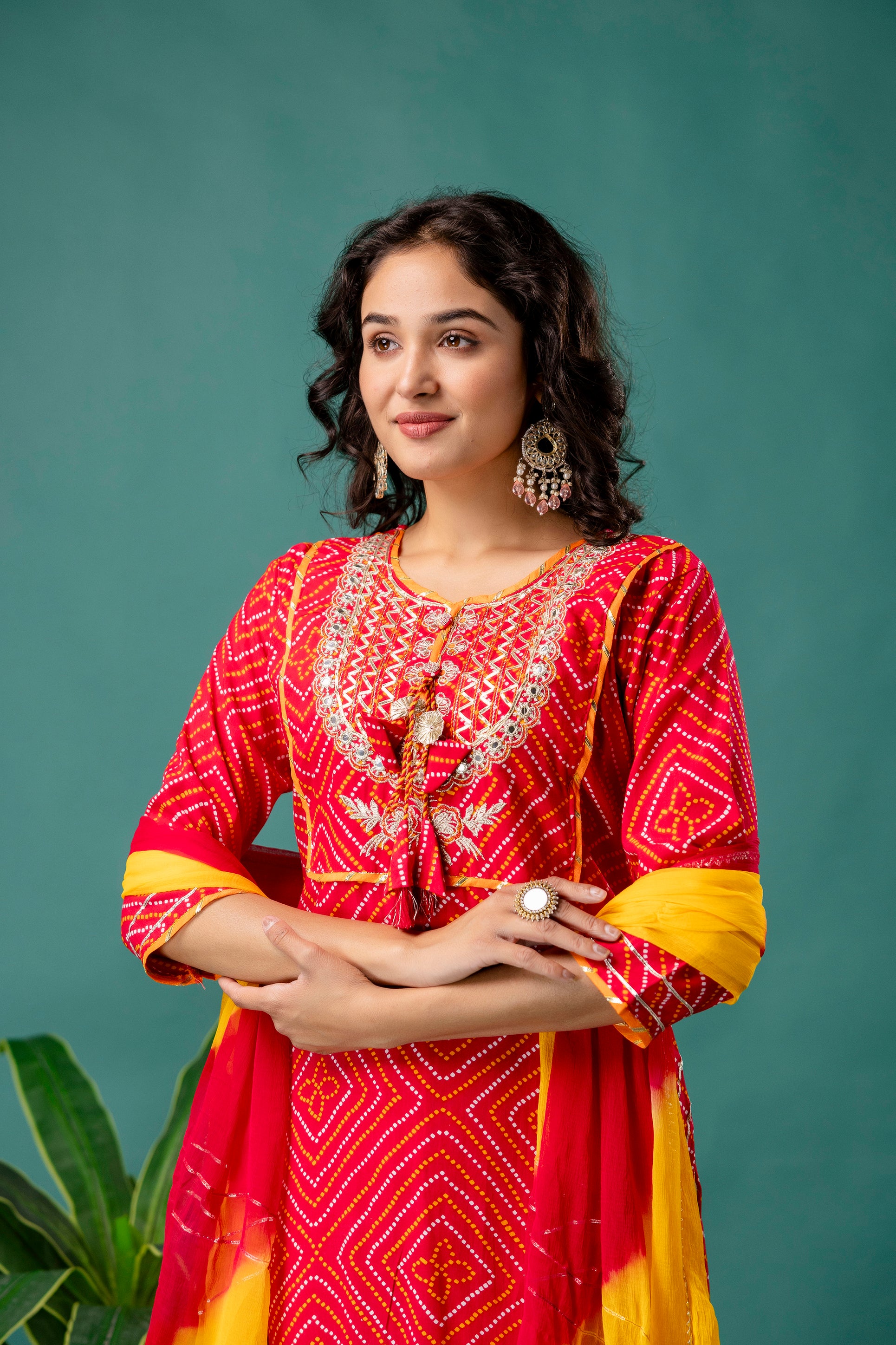 Jaipuri Gotta Patti Embroidered Kurti Set