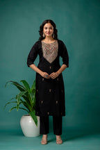 Organza Dupatta Kurti Set with Dori Work