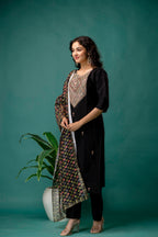 Organza Dupatta Kurti Set with Dori Work