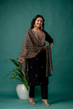 Organza Dupatta Kurti Set with Dori Work