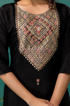 Organza Dupatta Kurti Set with Dori Work