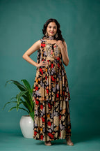 Printed Resham Kurti Set with Dupatta