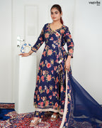 Navy Angrakha Frock Set