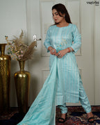 Cotton Kurti Set with Chanderi Dupatta