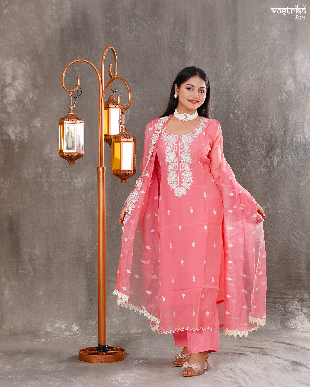 Elegant Organza Kurti Set